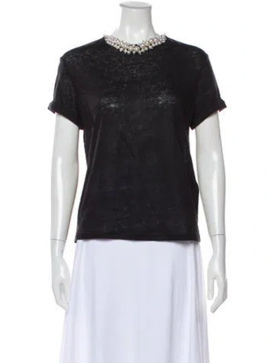 Pre-owned Zimmermann Linen Crew Neck T-shirt In Gray