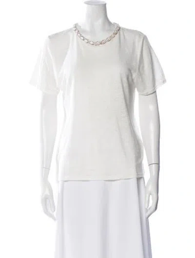 Pre-owned Zimmermann Linen Crew Neck T-shirt In Neutral