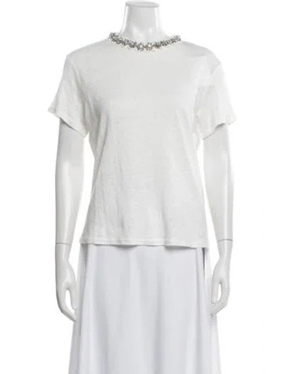 Pre-owned Zimmermann Linen Crew Neck T-shirt In Neutrals