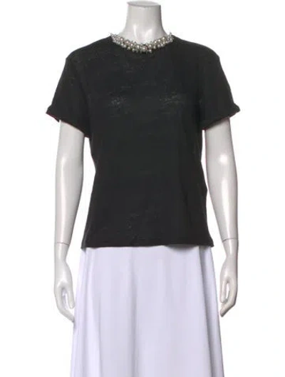 Pre-owned Zimmermann Linen Crew Neck T-shirt W/ Tags In Black