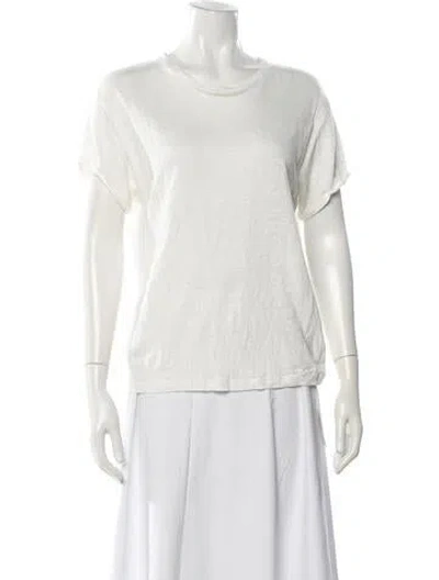 Pre-owned Zimmermann Linen Crew Neck T-shirt In White