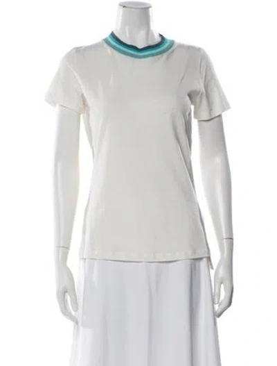 Pre-owned Zimmermann Linen Crew Neck T-shirt In White