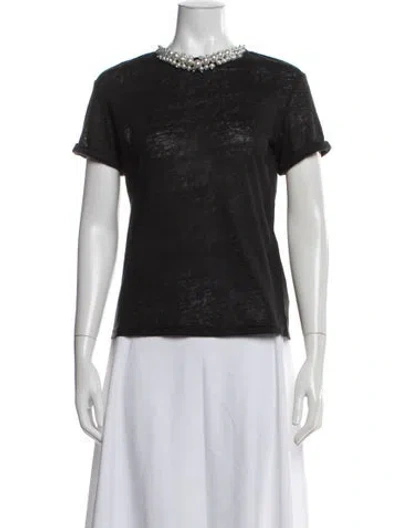 Pre-owned Zimmermann Linen Crew Neck T-shirt In White