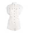 Zimmermann Rhiannon Cuffed Linen Playsuit In White