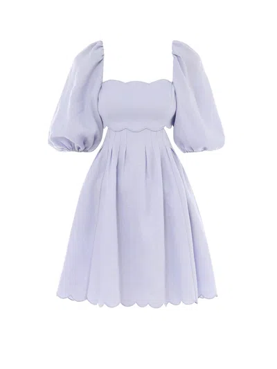 Zimmermann Linen Dress With Cut-out Detail In Purple