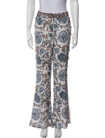 Pre-owned Zimmermann Linen Flared Pants In Multi