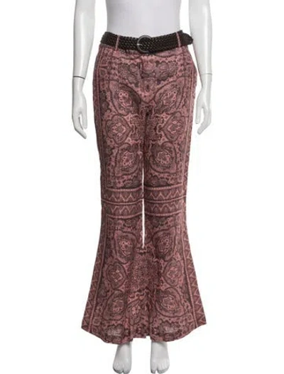 Pre-owned Zimmermann Linen Flared Pants W/ Tags In Brown