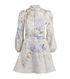 ZIMMERMANN LINEN FLORAL CRUSH MINI DRESS
