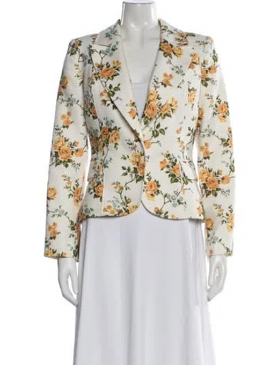Pre-owned Zimmermann Linen Floral Print Blazer In Multi