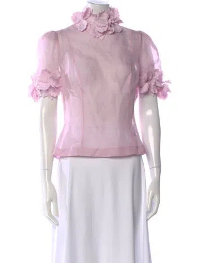 Pre-owned Zimmermann Linen Floral Print Blouse In Purple