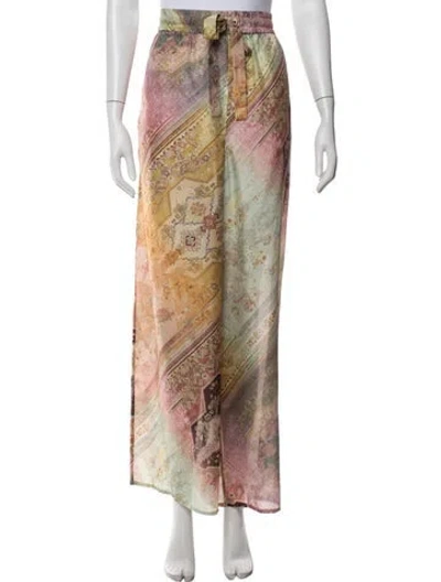Pre-owned Zimmermann Linen Floral Print Pajamas W/ Tags In Yellow
