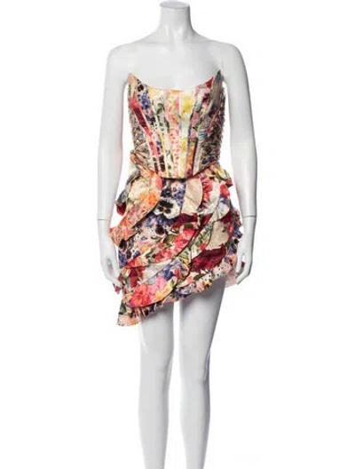 Pre-owned Zimmermann Linen Floral Print Skirt Set In Green