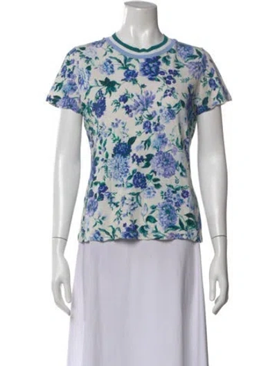Pre-owned Zimmermann Linen Floral Print Top In Multi