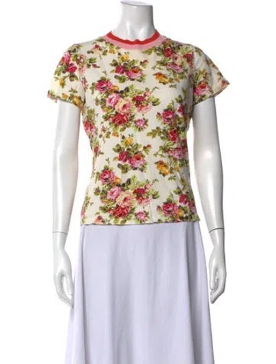 Pre-owned Zimmermann Linen Floral Print Top In Neutrals/pink