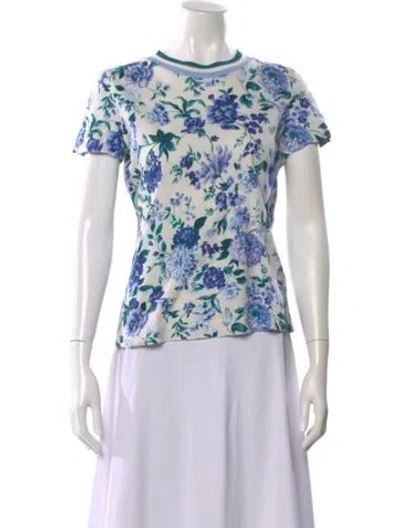 Pre-owned Zimmermann Linen Floral Print T-shirt In Multi