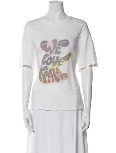 Pre-owned Zimmermann Linen Graphic Print T-shirt In Neutral