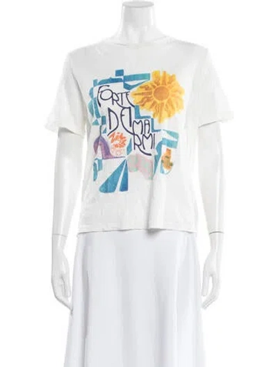 Pre-owned Zimmermann Linen Graphic Print T-shirt In Neutral