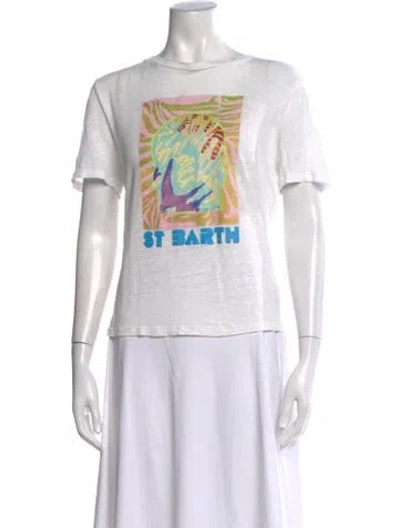 Pre-owned Zimmermann Linen Graphic Print T-shirt In White