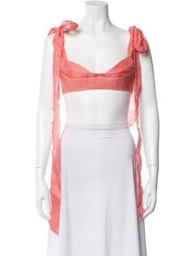 Pre-owned Zimmermann Linen Halterneck Crop Top W/ Tags In White