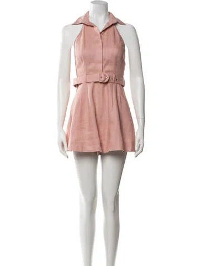 Pre-owned Zimmermann Linen Halterneck Jumpsuit In Pink