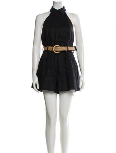 Pre-owned Zimmermann Linen Jumpsuit In Black