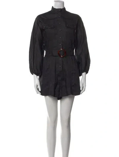 Pre-owned Zimmermann Linen Jumpsuit In Black