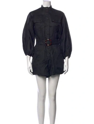 Pre-owned Zimmermann Linen Jumpsuit In Black
