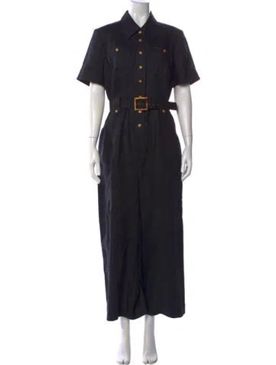 Pre-owned Zimmermann Linen Jumpsuit In Black