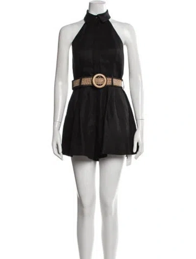 Pre-owned Zimmermann Linen Jumpsuit In Black