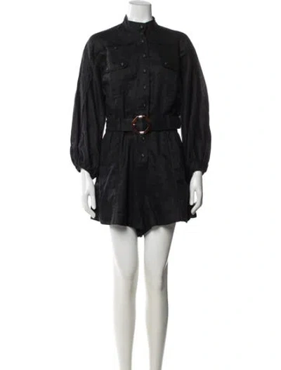 Pre-owned Zimmermann Linen Jumpsuit In Black