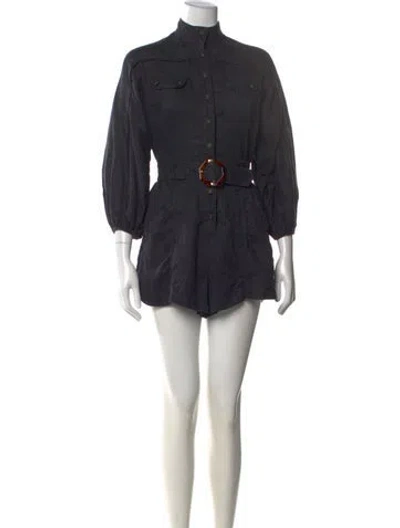 Pre-owned Zimmermann Linen Jumpsuit In Black