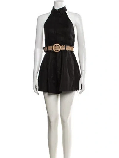 Pre-owned Zimmermann Linen Jumpsuit In Black/brown