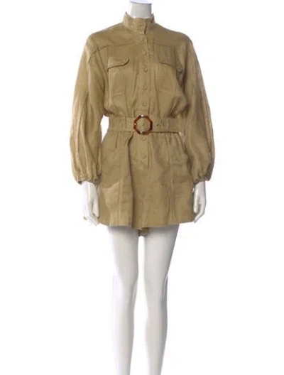 Pre-owned Zimmermann Linen Jumpsuit In Neutral
