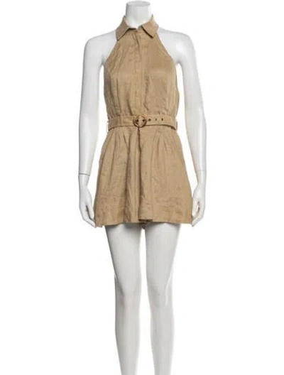 Pre-owned Zimmermann Linen Jumpsuit In Neutral