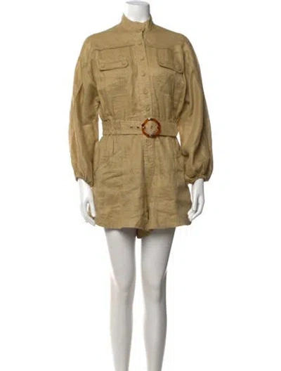 Pre-owned Zimmermann Linen Jumpsuit In Neutrals