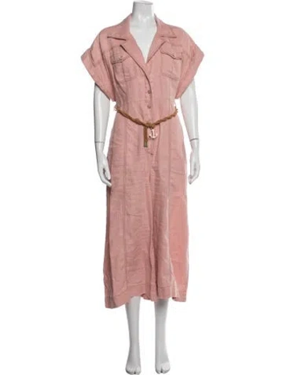 Pre-owned Zimmermann Linen Jumpsuit In Pink