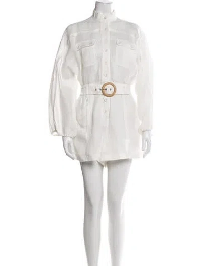 Pre-owned Zimmermann Linen Jumpsuit In White