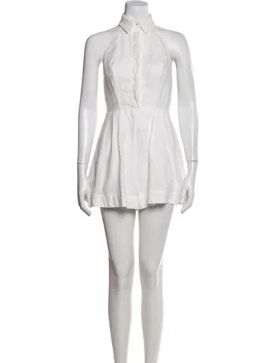 Pre-owned Zimmermann Linen Jumpsuit In White
