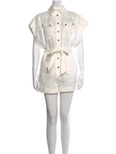 Pre-owned Zimmermann Linen Jumpsuit In White