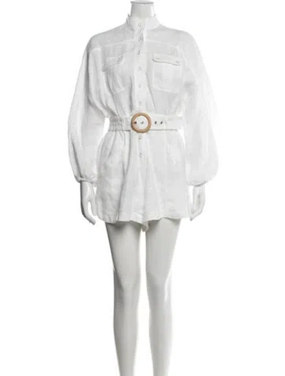 Pre-owned Zimmermann Linen Jumpsuit In White