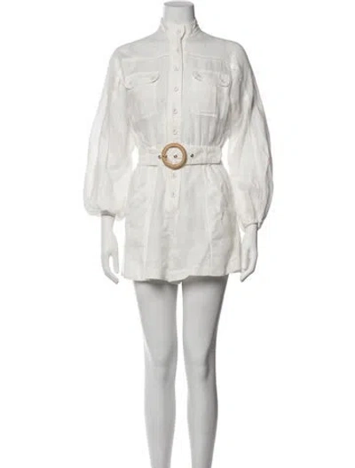 Pre-owned Zimmermann Linen Jumpsuit In White