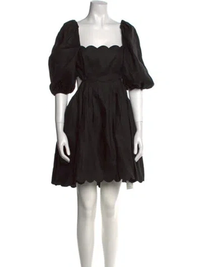 Pre-owned Zimmermann Linen Knee-length Dress In Black
