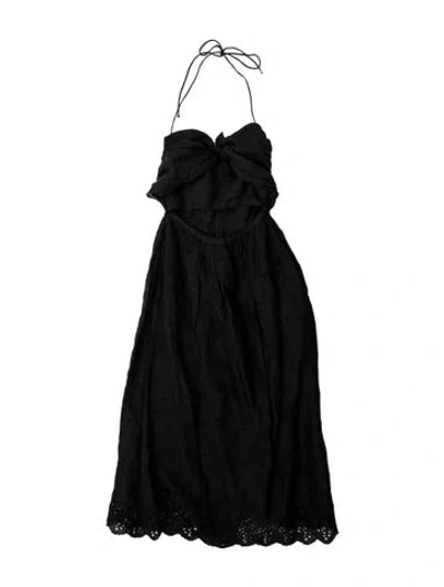Pre-owned Zimmermann Linen Knee-length Dress In Black
