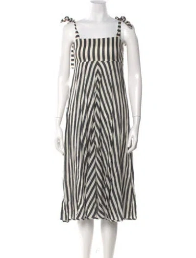 Pre-owned Zimmermann Linen Knee-length Dress In Black