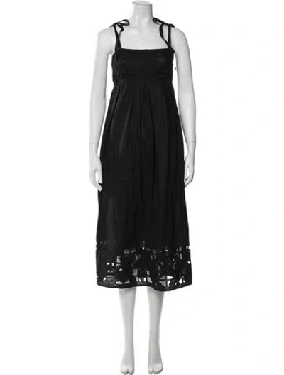 Pre-owned Zimmermann Linen Knee-length Dress In Black