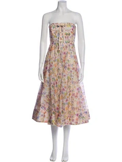 Pre-owned Zimmermann Linen Knee-length Dress In Multi