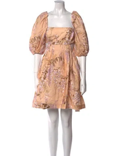 Pre-owned Zimmermann Linen Knee-length Dress In Neutral
