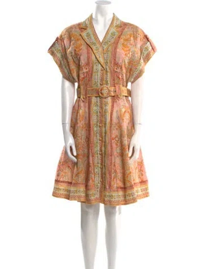 Pre-owned Zimmermann Linen Knee-length Dress In Neutral