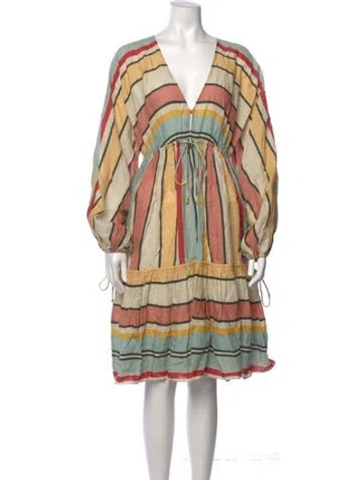 Pre-owned Zimmermann Linen Knee-length Dress In Neutral