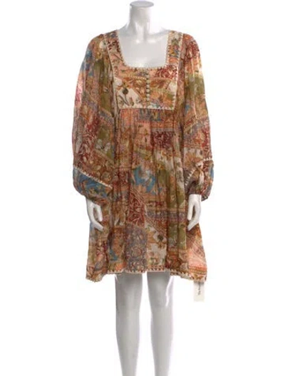 Pre-owned Zimmermann Linen Knee-length Dress W/ Tags In Neutral